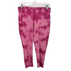 TORRID Capri Premium Leggings Tie Dye L/12 Pink Stretchy Comfy Loungewear